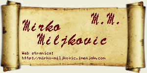 Mirko Miljković vizit kartica